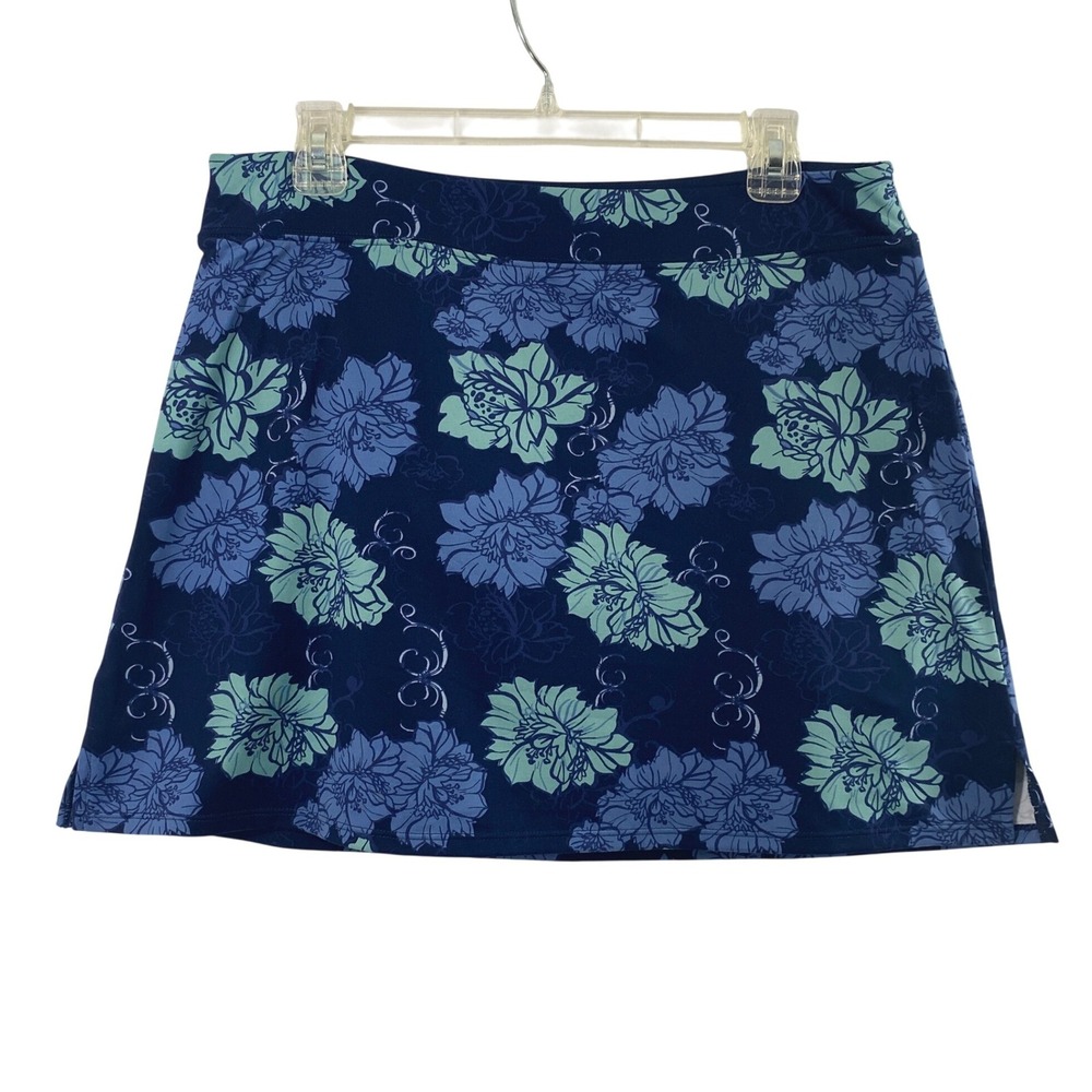 Tranquility Skort Womens Large Blue Floral Golf Skirt Activewear Tennis Tropical